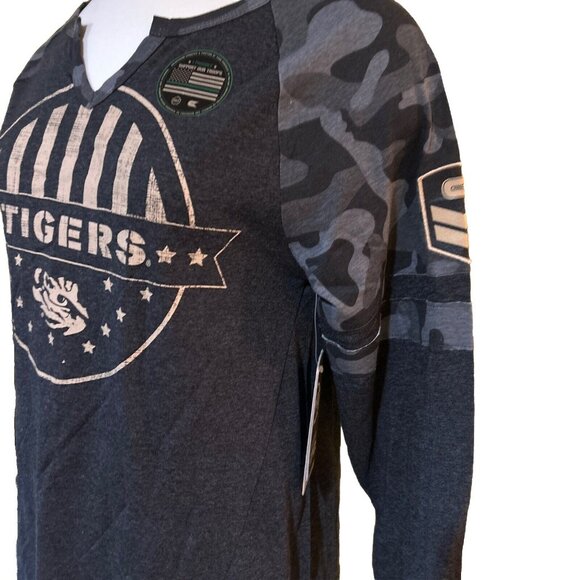 Colosseum OHT LSU Tigers Camo Womens Medium Military Appreciation T-shirt LS New - Picture 4 of 6
